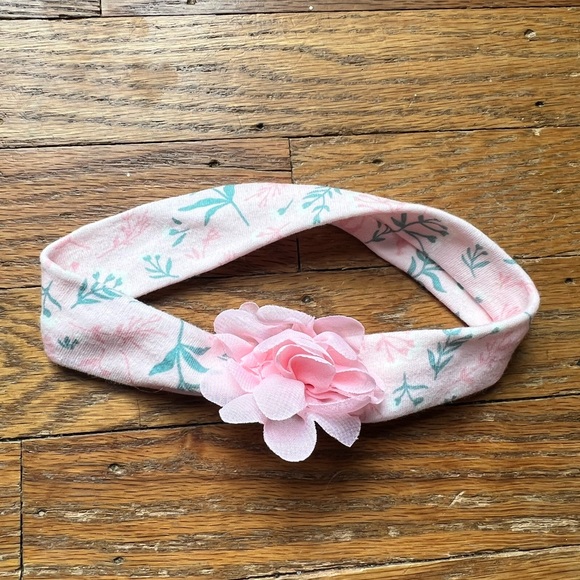 NWOT Pink Floral Baby Dress, Headband & Bib Set with tulle skirt size 0-3month - Picture 8 of 8